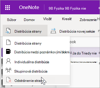 Vyberte položku Odstrániť stranu.