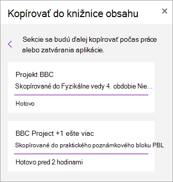 Zobrazenie distribuovaných sekcií.