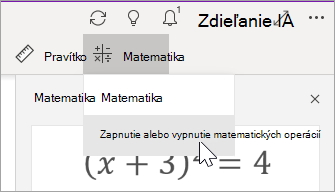Zapnutie alebo vypnutie matematických operácií