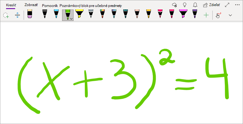Písanie matematických rovníc vo OneNote pre Windows 10