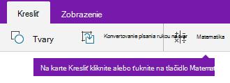 Tlačidlo Matematika na karte Kresliť