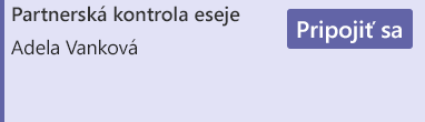 Snímka obrazovky zobrazujúca tlačidlo Pripojiť sa zo schôdze kalendára.