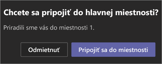 Pozvánka na pripojenie sa k súkromnej miestnosti.