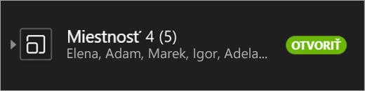 Otvorená súkromná miestnosť.