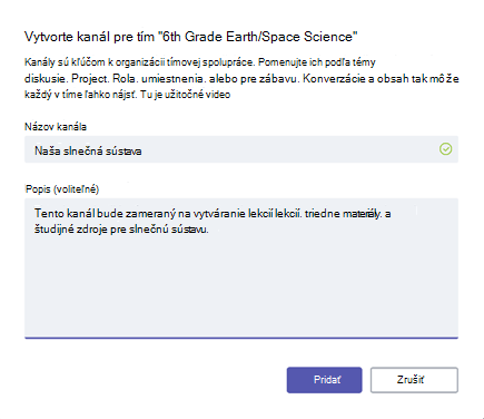 Vytvorenie kanála