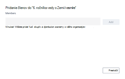 Pridanie členov