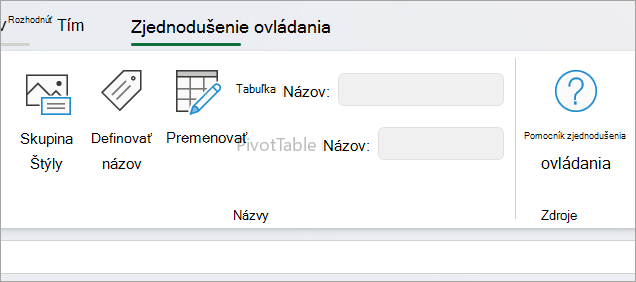 Panel zjednodušenia ovládania
