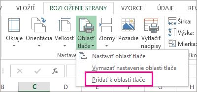 Pridať k oblasti tlače