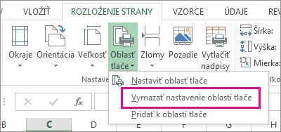 Vymazať nastavenie oblasti tlače