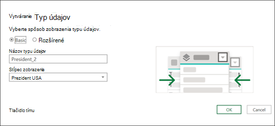 Typ údajov Vytvoriť