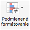 Tlačidlo Podmienené formátovanie