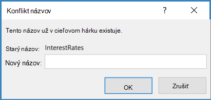 Premenovanie konfliktného rozsahu