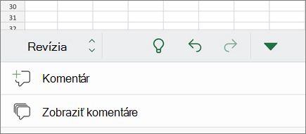 Vedľajšia ponuka Komentáre v iPhone