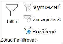 Rozšírené filtrovanie