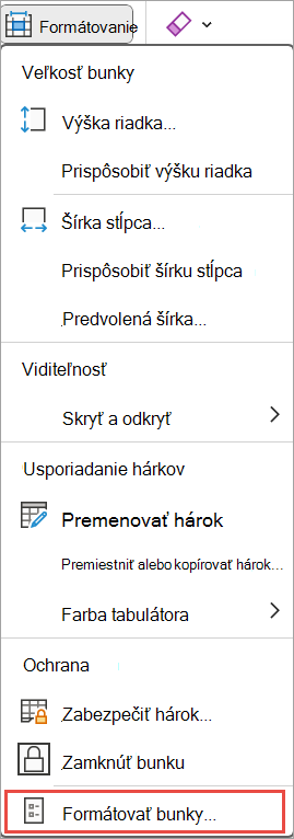 Formátovanie buniek pre Excel
