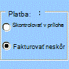 Príklad ovládacieho prvku Prepínač na paneli s nástrojmi Formuláre