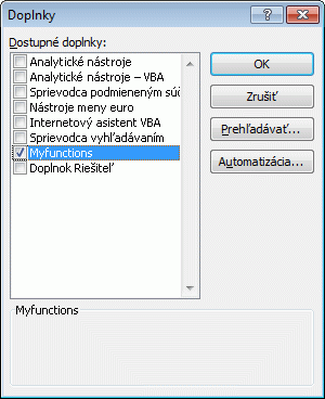 add-ins dialog box