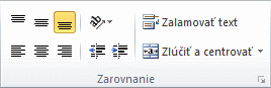 Pás s nástrojmi v programe Excel