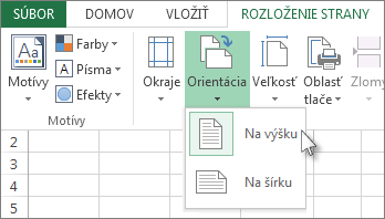Na karte Domov kliknite na položku Orientácia