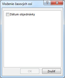 Dialógové okno Vloženie časových osí