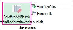 Položka Vyčistenie nadbytočného formátovania buniek