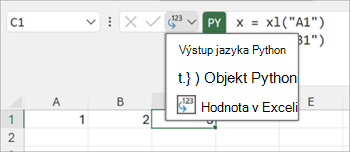 Na prepínanie medzi typmi výstupov použite ponuku výstupu jazyka Python.