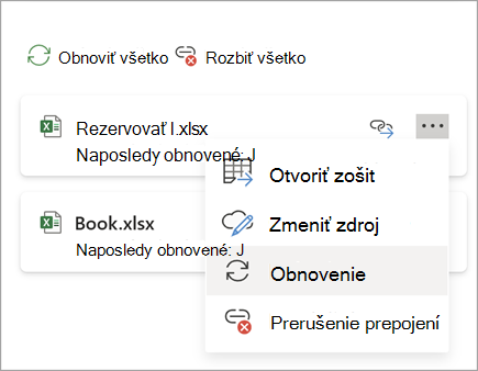 Snímka obrazovky s tlačidlom Obnoviť prepojenie one.png