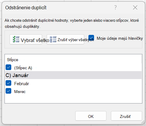 Odstránenie duplikátov 5
