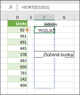 #SPILL! – presahovanie do zlúčených buniek