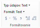 Typ údajov na páse s nástrojmi
