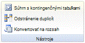 Pás s nástrojmi v programe Excel