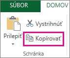 Príkaz Kopírovať v skupine Schránka