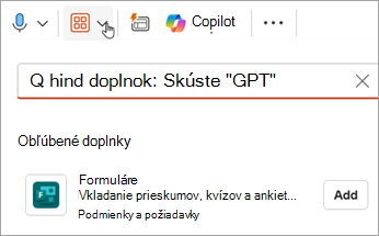 Výberom položky Add-Ins > Formuláre > pridať pridajte doplnok Formuláre do PowerPointu