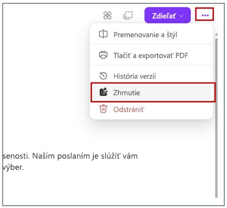 Tlačidlo Rekapitulácia