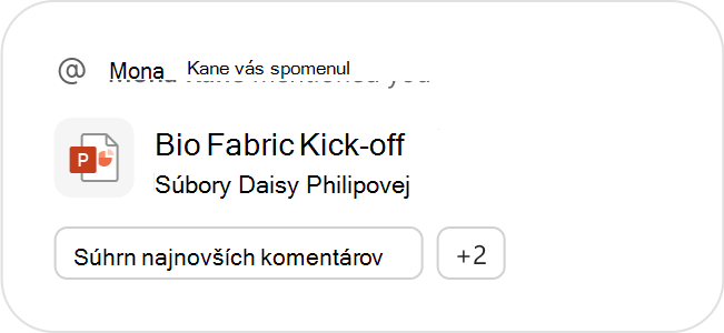 Powerpointový súbor uvedený ako odporúčaný súbor spolu s navrhovanými výzvami Copilota na ďalšie akcie.