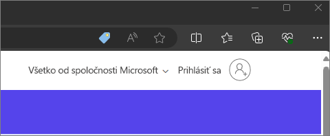 Zobrazuje stránku Microsoft 365 so všeobecnou ikonou konta v pravom hornom rohu.