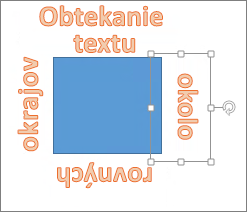 Objekt WordArt obtekajúci okolo obdĺžnika