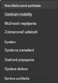 Nainštalované aplikácie