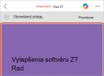 Snímka obrazovky s obchodným panelom so správou o obmedzenom prístupe a tlačidlom Povolenia.