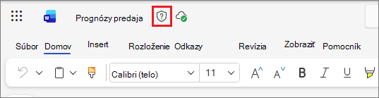 Ikona označenia citlivosti v Office na webe, ako príklad použijete dokument programu Word
