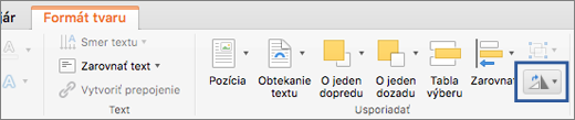 Tlačidlo Otáčanie na karte Formátovanie