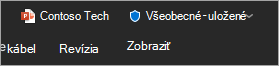Snímka obrazovky so záhlavím okna zobrazujúca označenie citlivosti súborov.