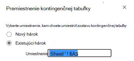 Premiestnenie kontingenčnej tabuľky