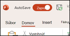 Prepínanie automatického ukladania v Office