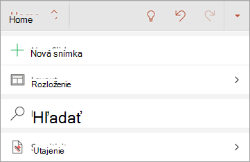 Snímka obrazovky s tlačidlom Citlivosť v Office pre Android