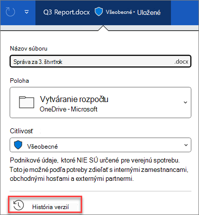 História verzií v službe Microsoft 365
