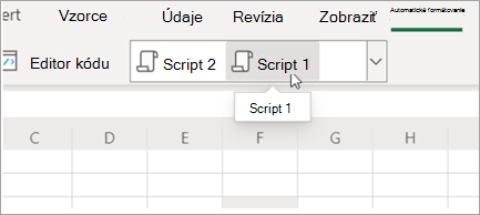 Zobrazia sa skripty balíka Office