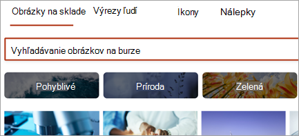 Zobrazuje obrázky z banky