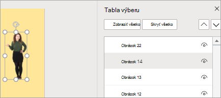 Zobrazí tablu výberu