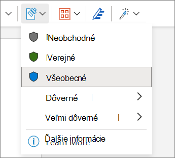 Ponuka označenia citlivosti